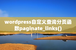 wordpress自定义查询分页函数paginate_links()