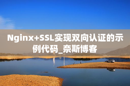 Nginx+SSL实现双向认证的示例代码_奈斯博客