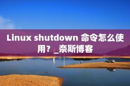 Linux shutdown 命令怎么使用？_奈斯博客