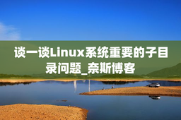 谈一谈Linux系统重要的子目录问题_奈斯博客
